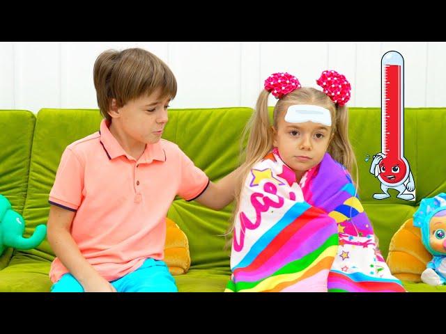 How does the older brother Bogdan take care of the younger sister Anabella in difficult situations?