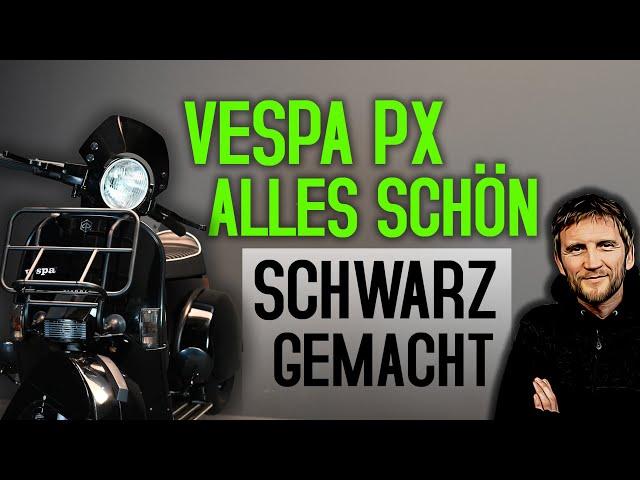 Vespa PX. Alles schwarz gemacht. Einfach / Schlicht / Schwarz!