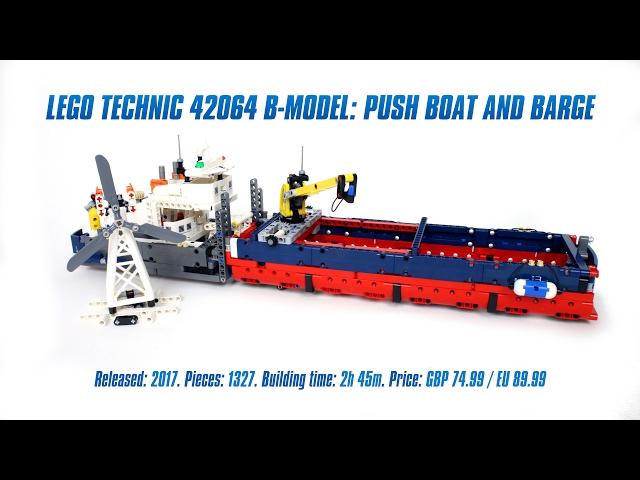 LEGO Technic 42064 B-model: Push Boat and Barge Speed Build & Review [4K]