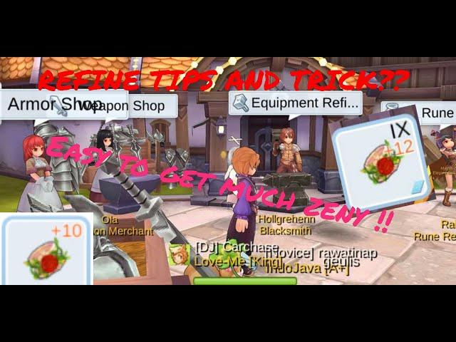 REFINE TECHNIQUE MY TRICK AND TIPS  +10 +12 +15 l REFINE EQUIPMENT WEAPON l RAGNAROK M ETERNAL LOVE