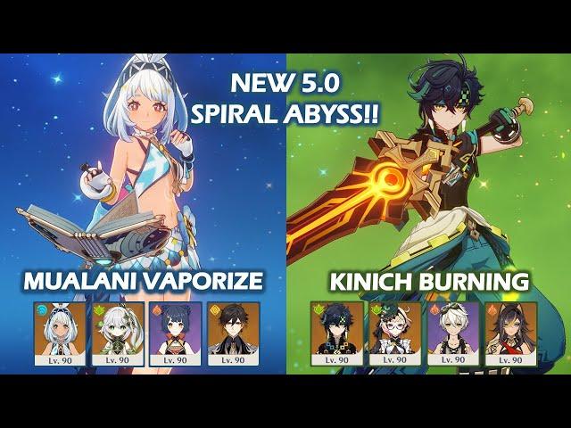 Mualani Vaporize & Kinich Burning 5.0 Spiral Abyss Floor 12 Genshin Impact