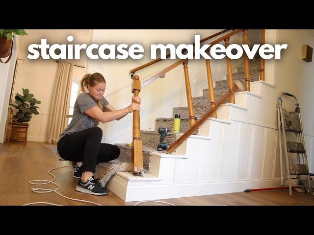 OUTDATED Staircase Gets a Much Needed Makeover / DIY Staircase Renovation / Stinky Staircase Remodel