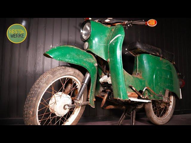 German Rusty 40 years Old Simson Schwalbe Scooter - FULL ASMR RESTORATION