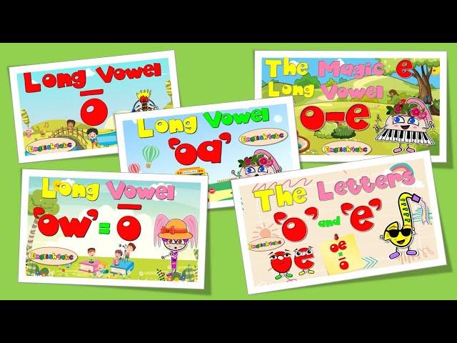 Long Vowel O / ō, o-e, oa, ow, oe /Phonics Mix Compilation!