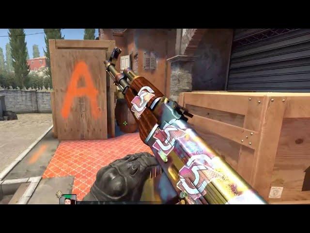 Best AK-47 Craft Seen in Gameplay: AK-47 Case Hardened Holo Sticker Craft in Competitive Inferno