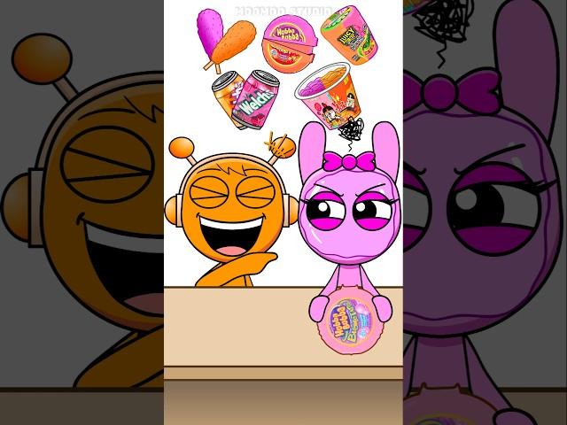 Orange vs Pink Emoji Eating Challenge