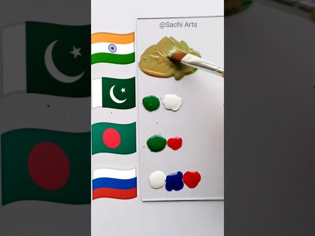 India Pakistan  Bangladesh Russia Flag Colour Mixing | Independence Day #art #shorts #viral