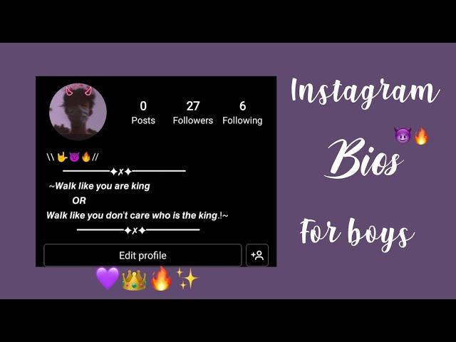 Attitude bios for boys Instagram ️||bios ideas for boys|| Instagram bios ideas