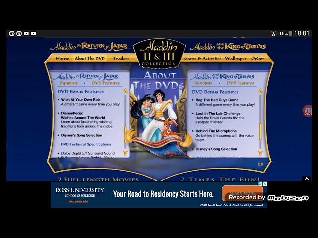 Aladdin 2 & 3 DVD Website (2004-2005)