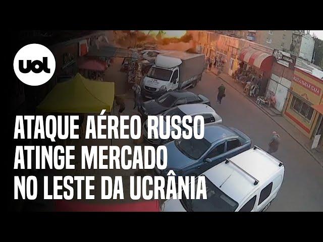 Guerra na Ucrânia: Vídeo flagra momento do ataque aéreo russo em mercado no leste ucraniano; veja