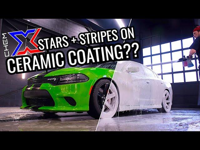 Chem-X Stars+Stripes Touchless Wash on a Ceramic Coated Dodge Hellcat!