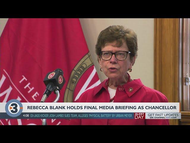 Blank holds final media briefing as UW-Madison chancellor