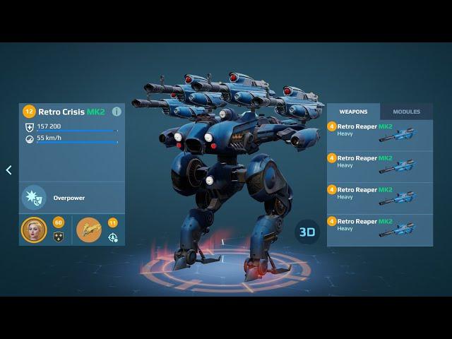 NEW RETRO CRISIS LOOKS INSANE! CRAZY CRISIS AND NEWTON GAMEPLAY! (War Robots)