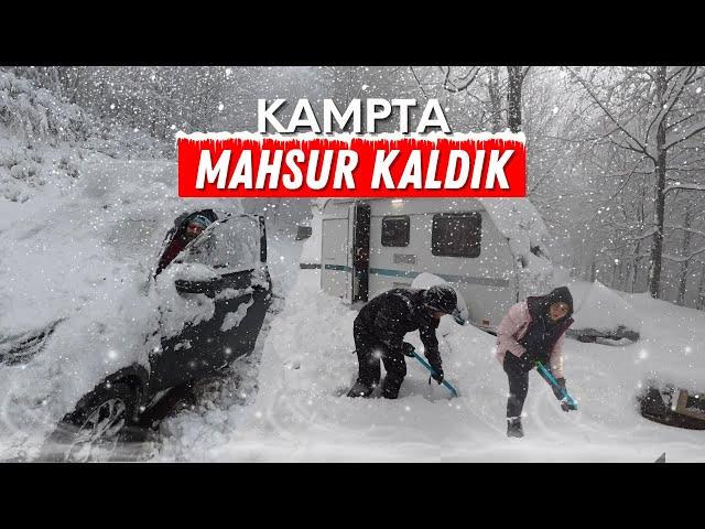 Şiddetli Kar Fırtınasında Karavanda Mahsur Kaldık! | Kış Kampı