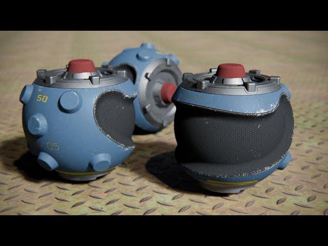 Design a grenade | Plasticity, Substance Painter and blender