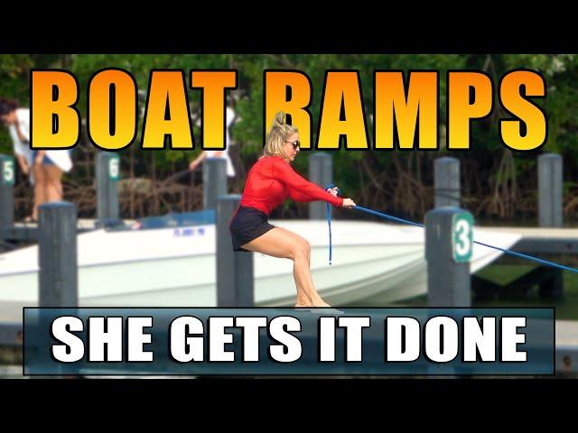 Lady Launches Boat Like a Boss! | Miami Boat Ramps | Boat Ramp Divas