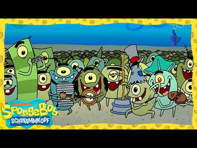 SpongeBob | Planktons GANZE FAMILIE versucht, das Krabbenburger-Rezept zu stehlen! | SpongeBob