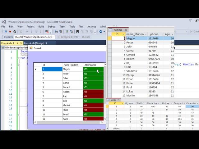 How to Fill new column in DataGridview  depending on Exist value in  another table in access