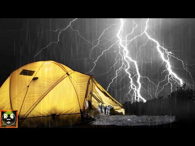 Rain on Tent and Thunderstorm Sounds with Heavy Thunder Rumble and Lightning for Sleeping, Relaxing