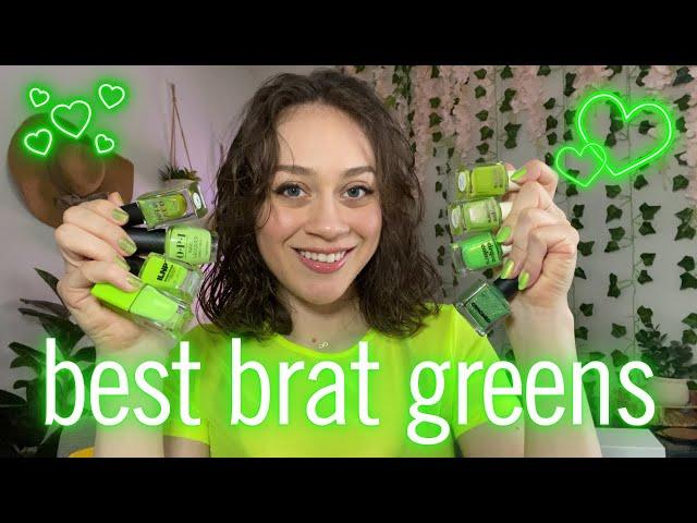 The best BRAT green nail polishes!  Charli xcx BRAT album inspired