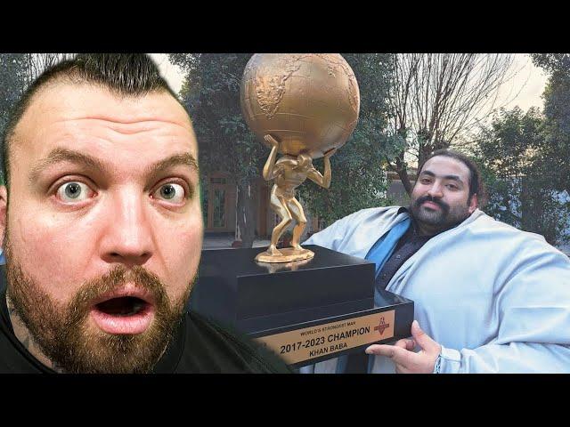 KHAN BABA RECEIVES WORLD'S STRONGEST MAN TROPHY | Eddie Hall