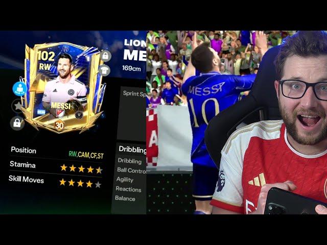 We Got Max Ranked 102 OVR  UTOTY Messi in FC Mobile and He Is One of the Best Messi Cards Yet!