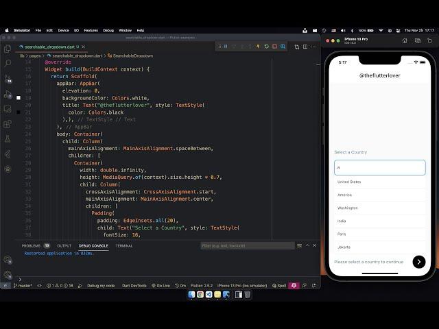 Flutter UI | Searchable Dropdown Package Example