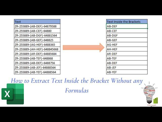 How to Extract Text Inside the Bracket Without any Formulas