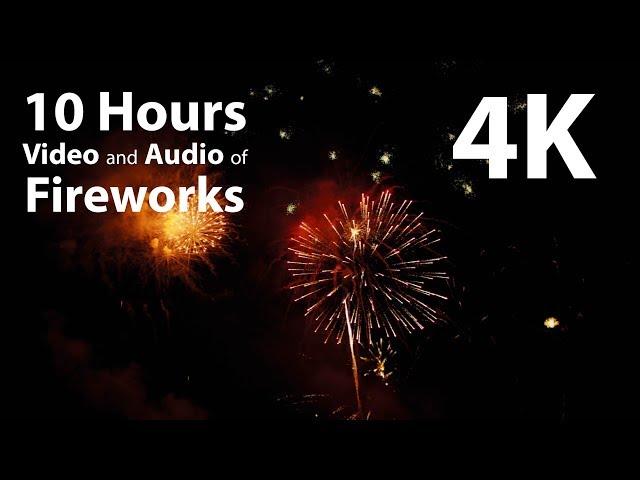 4K 10 hours - 4th July / New Year Fireworks Display - celebration, relaxation