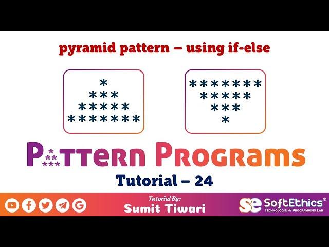 Pattern Programs Tutorial: Part 24 - Pyramid pattern (using if-else)