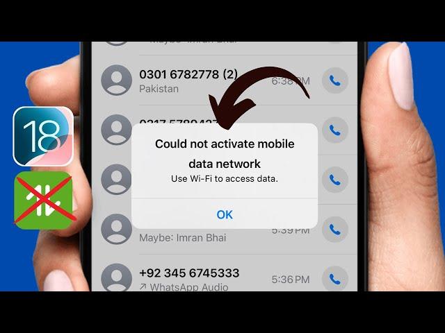 How to Fix Could Not Activate Mobile Data Network | Mobile Data Not Working | iPhone iOS 18