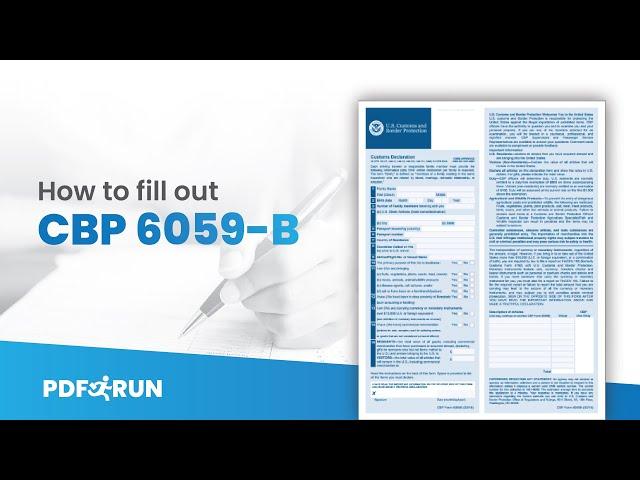 How to Fill Out Form CBP 6059-B Customs Declaration | PDFRun