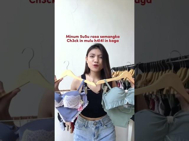 Bra set beha pakaian dalam wanita premium push up bra berkawat tanpa kawat lingeriq