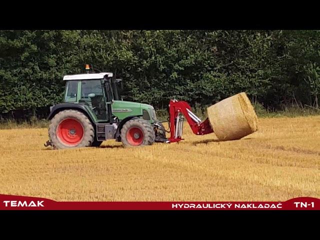 Hydraulický nakladač do tříbodového závěsu Temak TN-1 + manipulační vidle T-M30