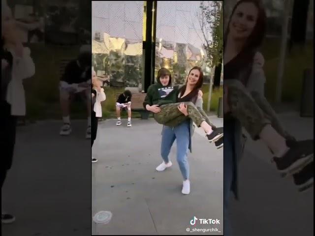 strong tall russian girl lift carry boys in public so easily #liftaguychallenge #fitness #workout