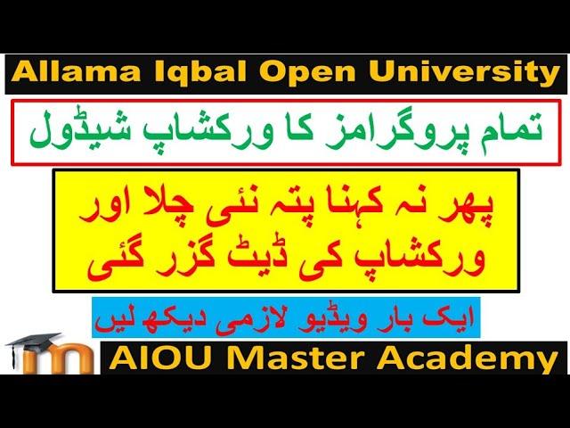Complete Schedule Summary of Online Workshops of Post Graduate Programmes
