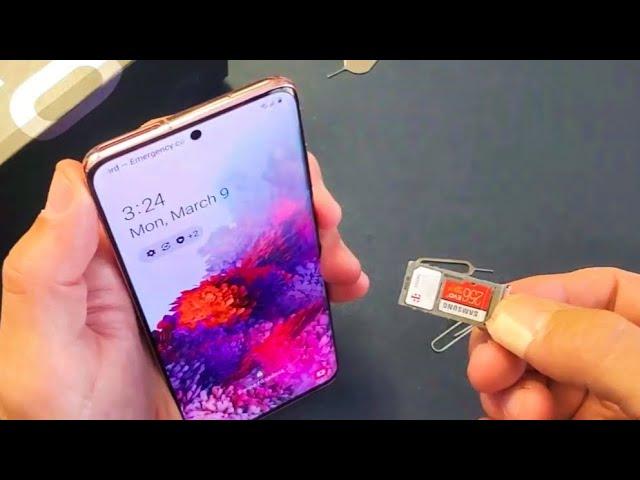 How to Insert SIM Card & SD Card in Samsung Galaxy S20 & S20+