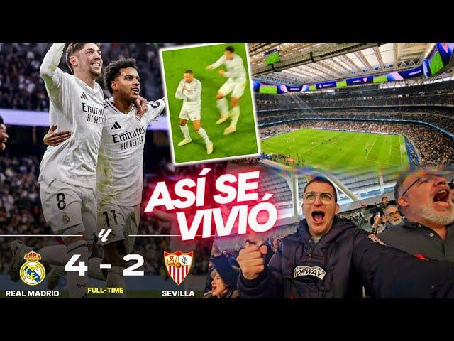 REAL MADRID 4-2 SEVILLA: ASÍ SE VIVIÓ en el BERNABÉU ** GOLAZO MBAPPÉ VALVERDE ** 22 Diciembre 2024