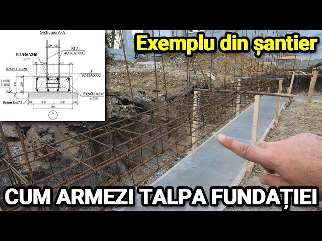 Exemplu de armarea a unei talpi continue de fundatie din beton-armat. Experienta din santier.