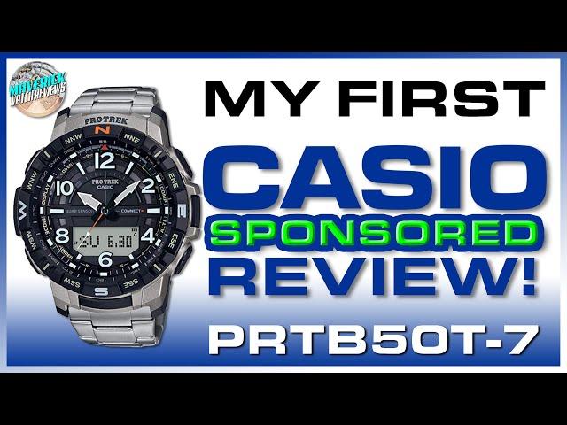 Casio Sponsored Review! | Pro Trek 100m Titanium Bluetooth Quartz PRTB50T-7 Unbox & Review