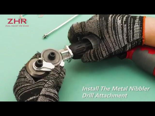 New Upgrade Electric Drill Plate Cutter, Universal Metal Nibbler Drill Attachment with Adapter