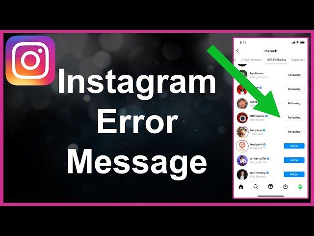 Instagram Error Please Wait A Few Minutes!