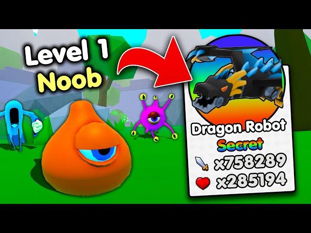 Starting Over as NOOB with OP DRAGON in Monster Evolution! (Roblox)