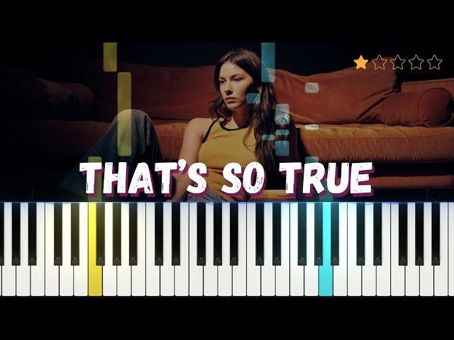 That’s So True by Gracie Abrams | Super Easy Piano Tutorial for Beginners