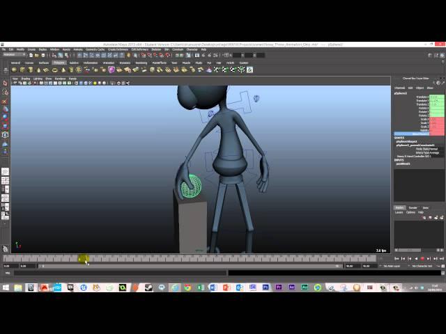 Maya 3D Animation - Animating a character to pick up objects(Parent/Constraint)