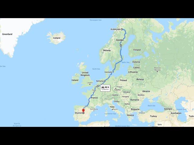 Driving from Swedish Lapland to Spain road trip