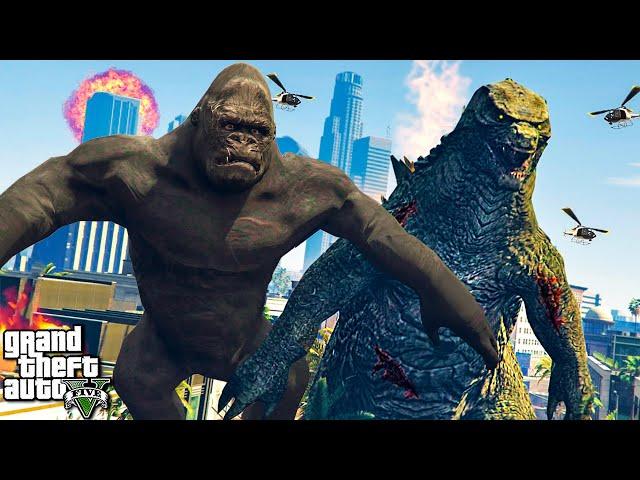 ГОДЗИЛЛА ПРОТИВ КИНГ КОНГА В ГТА 5 МОДЫ! GODZILLA VS KING KONG ОБЗОР МОДА В GTA 5! ИГРЫ ВИДЕО MODS