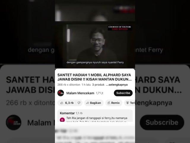 VIRAL‼️ Ferry irwandi ultimatum video ini l ria Puspita (ex dukun santet).  #ferryirwandi