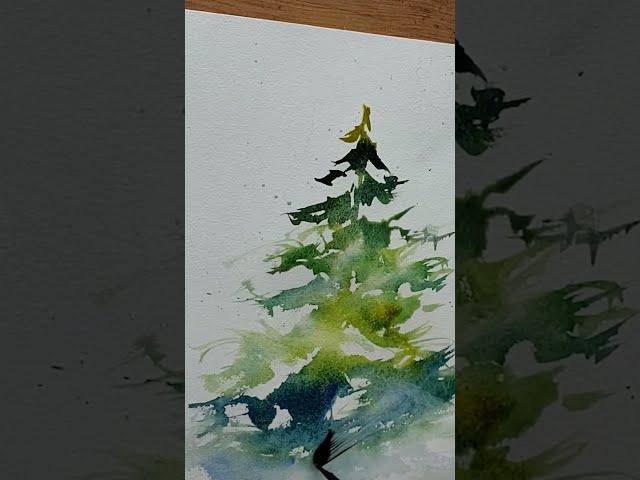 Expressive Watercolor Christmas Tree tutorial