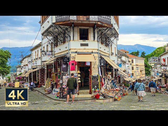 Gjirokaster Albania 4K UNESCO Old Town Walking Tour 2024